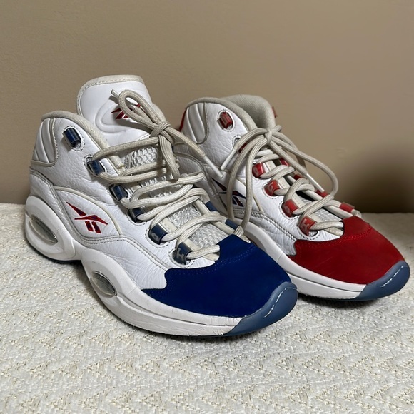 Allen Iverson Sneakers REEBOK Question Mid Double Cross (Blue/Red) - Picture 1 of 14